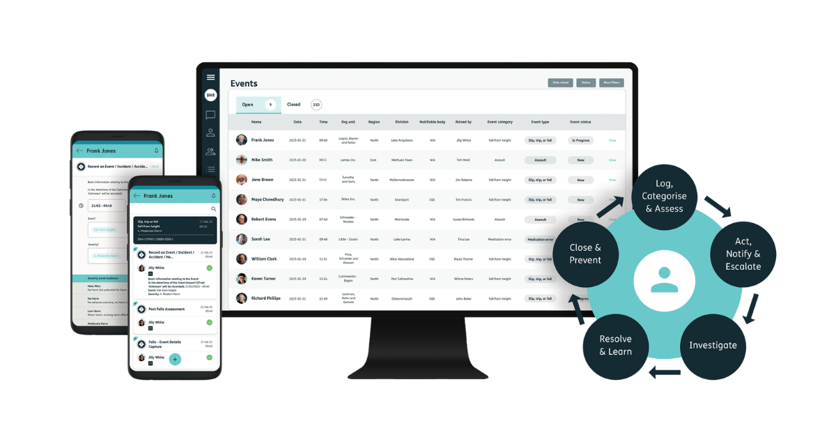 Nourish Safety as seen on a laptop and mobile screen