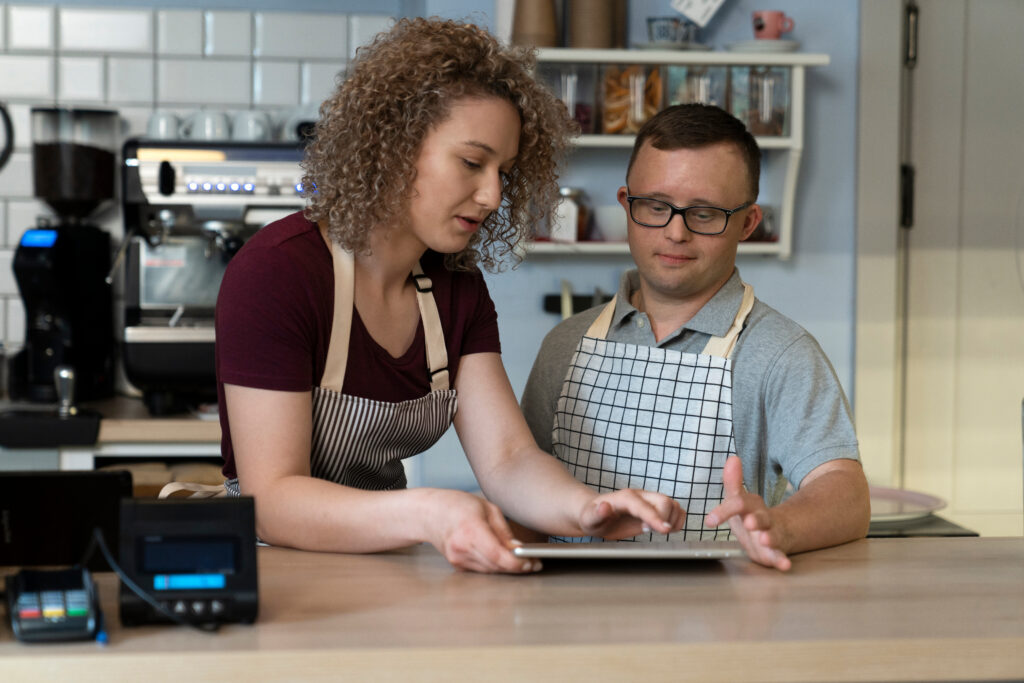 The You Trust using a tablet