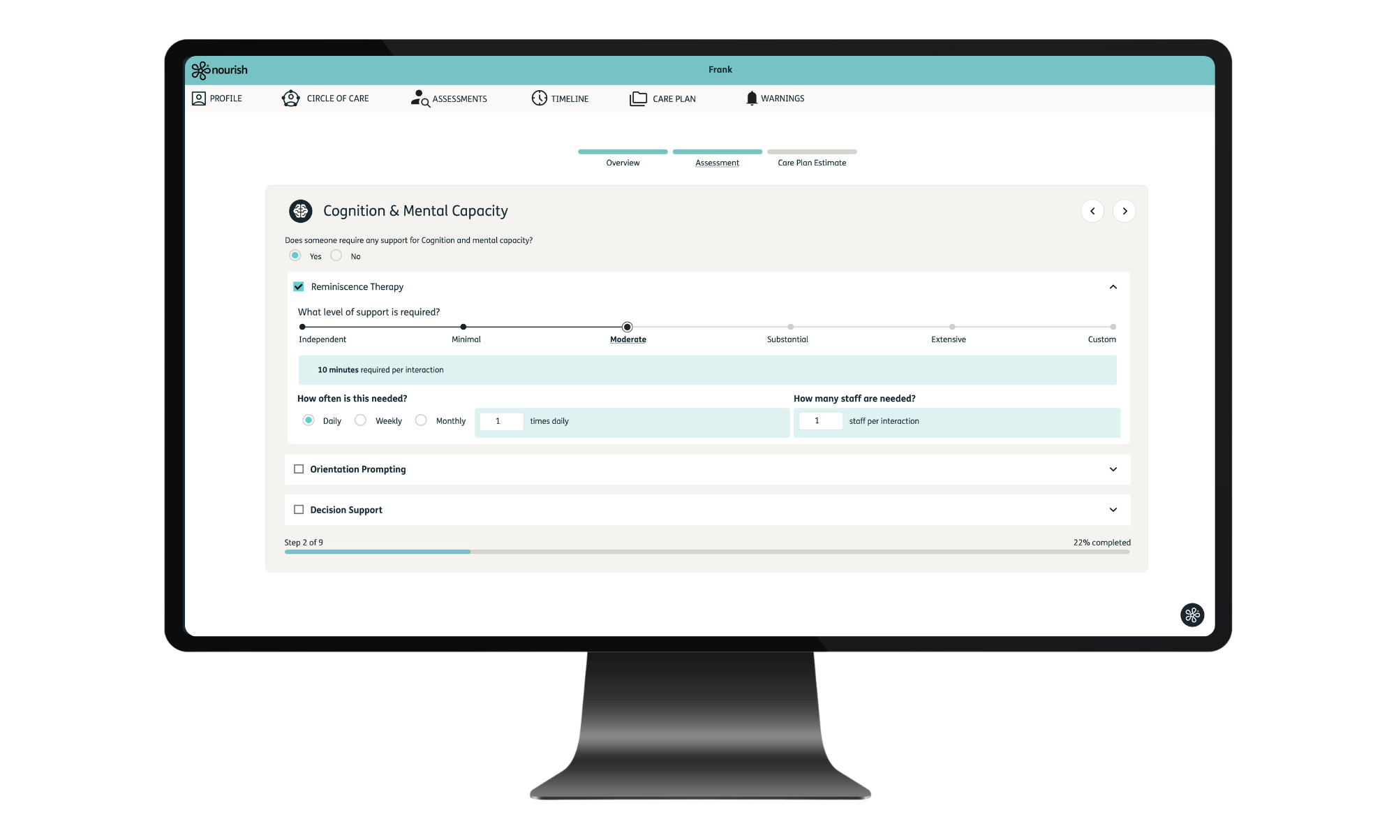 Nourish Transparency on a desktop